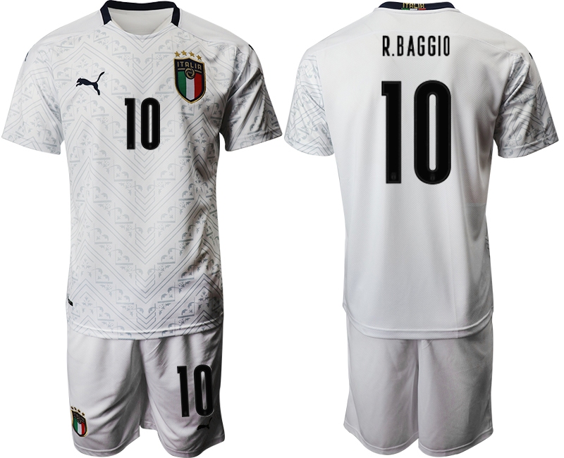 2021 Men Italy away #10 new style white soccer jerseys->italy jersey->Soccer Country Jersey